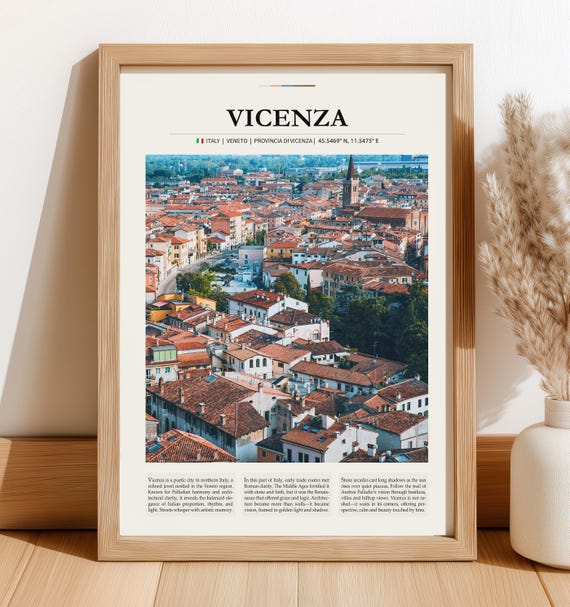 Vicenza Travel Poster Italy Wall Art Print Veneto Architecture Decor Instant For Home Or Unique Gift