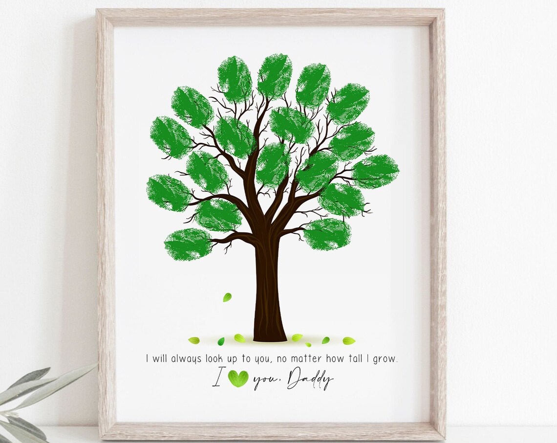 No Matter How Tall Fingerprint Tree Art Print