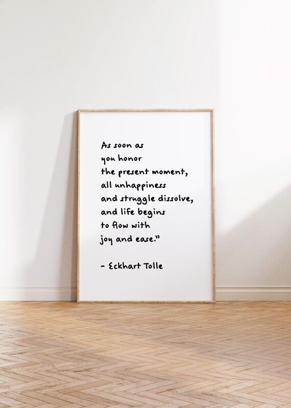 Eckhart Tolle Quote Print Minimalist Typography Art