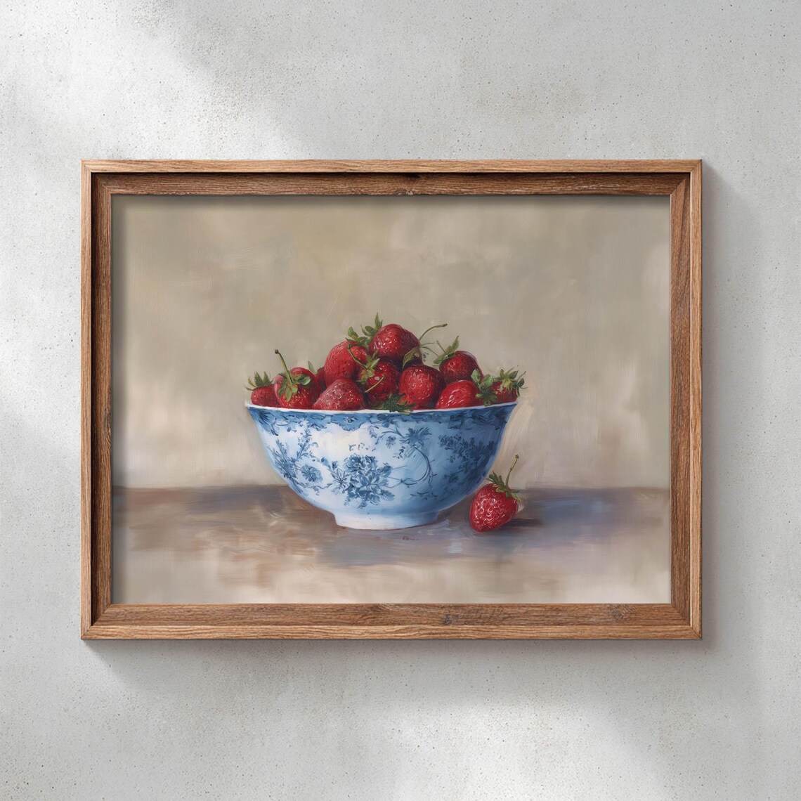 Red Strawberry Still Life Poster Print, Vintage