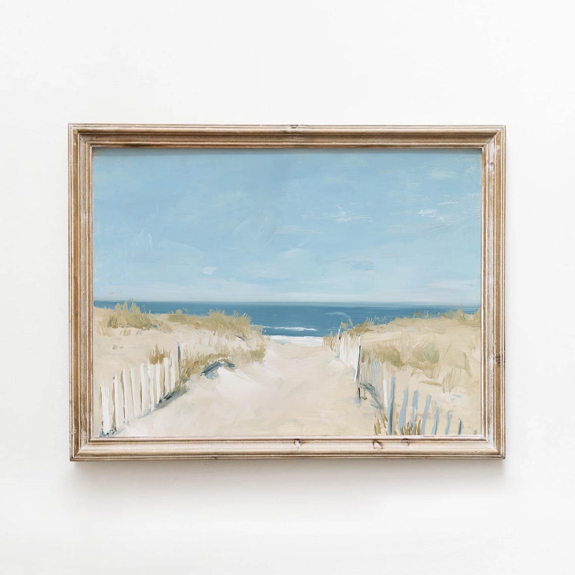 Sandy Dune Path To Ocean Coastal Oil Painting Beach Wall Art