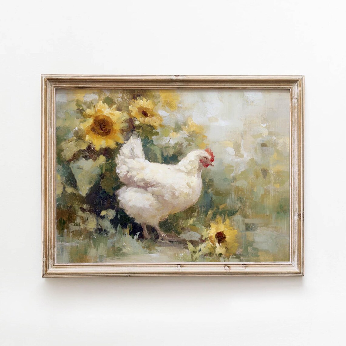 Impressionist Hen Art Print, Rustic Kitchen Decor