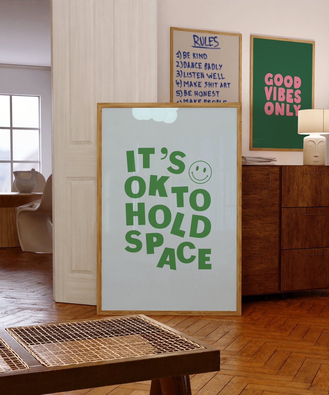 It's OK to Hold Space Green Positive Affirmation Wall Poster