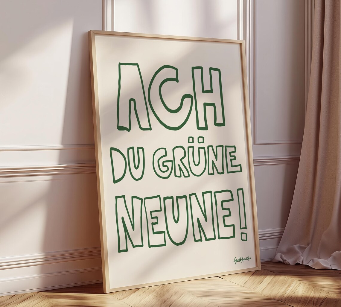 Ach Du Grne Neune Typografie Vintage Poster