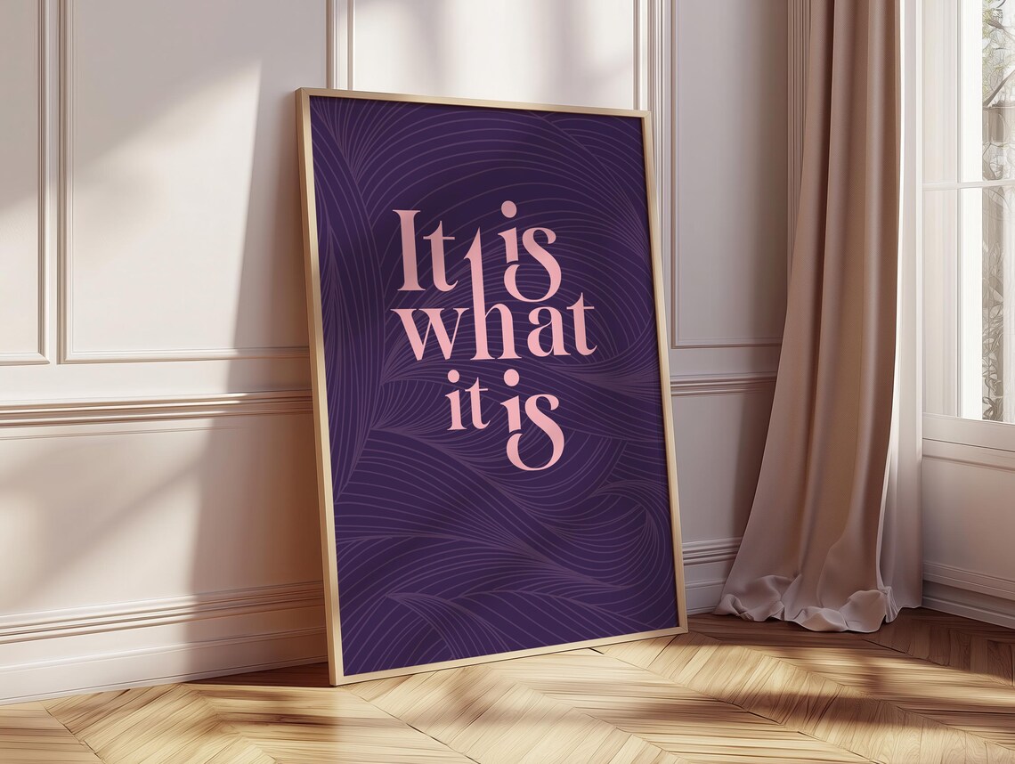 It Is What Poster, Neutral Boho Typography Print