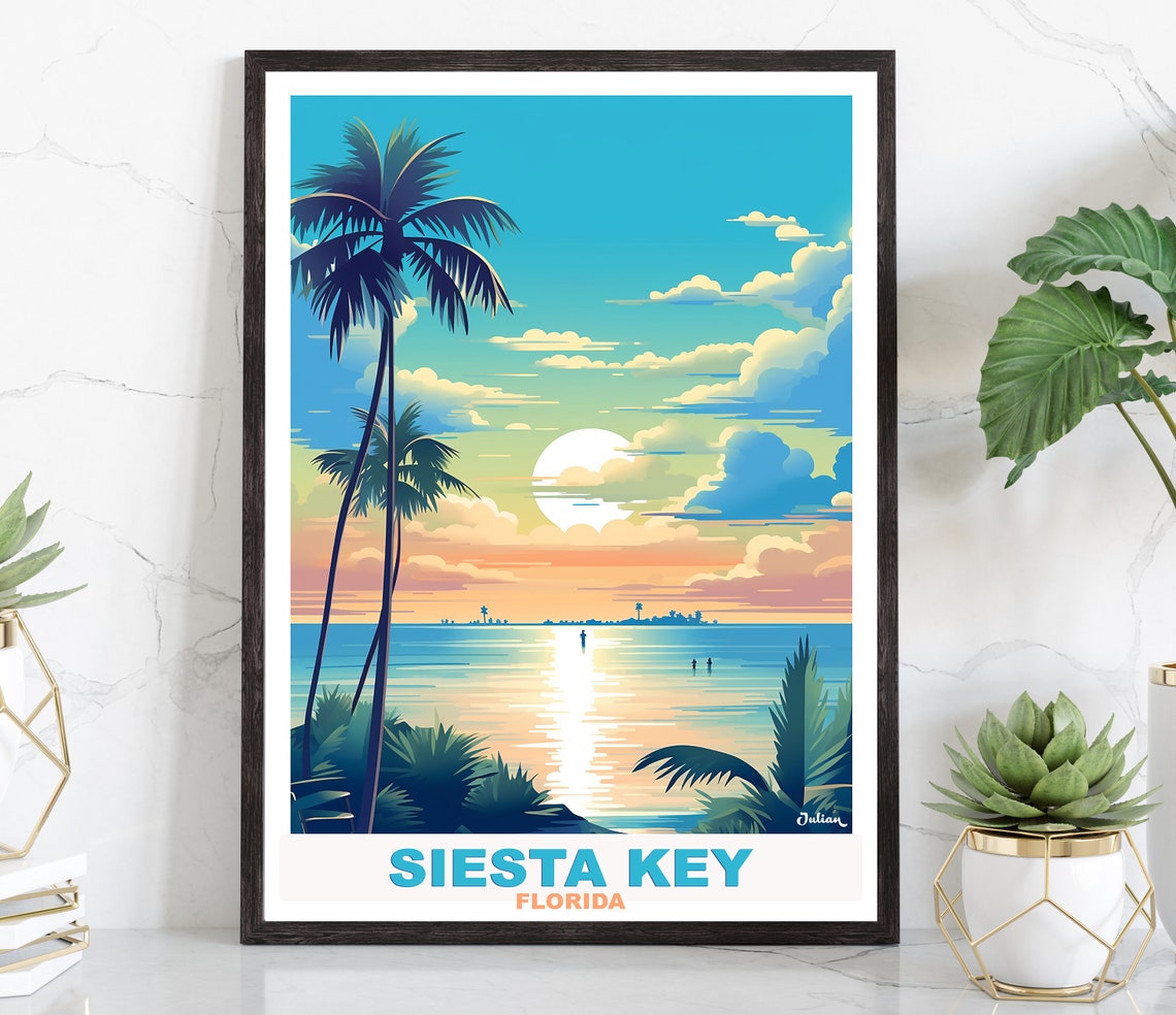 Siesta Key Florida Sunset Paddleboarding Paradise Retreat Poster