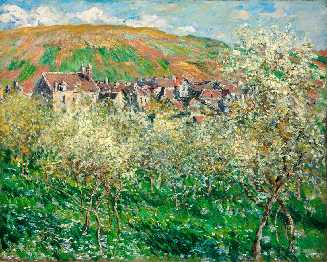 Claude Monet Flowering Plum Trees Fine Art Glice 1879 Sku 0157 - Image 2