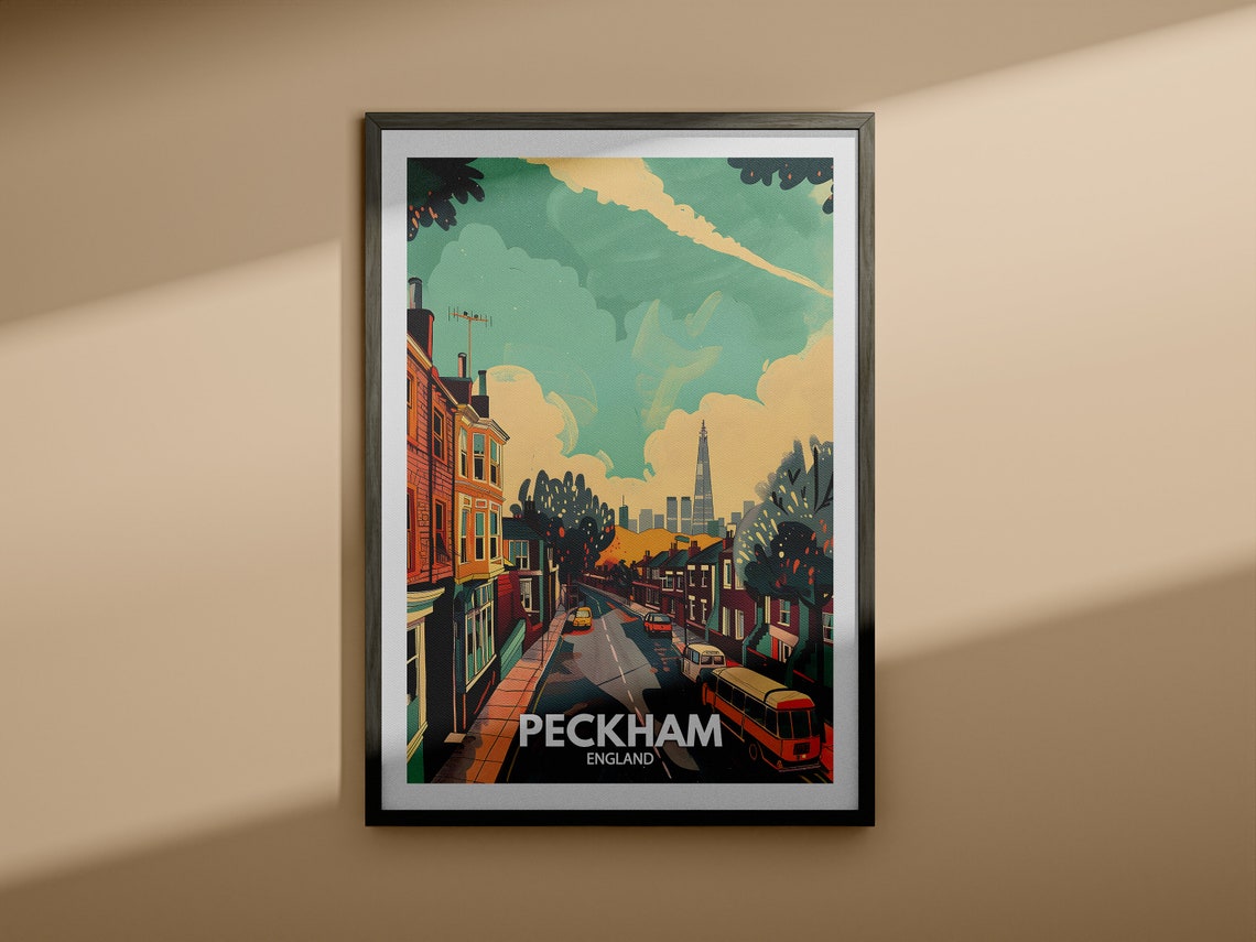 Peckham Print London City Poster Uk Wall Art England Wall Art Decor British Travel Poster United Kingdom Print England City Art - Image 4