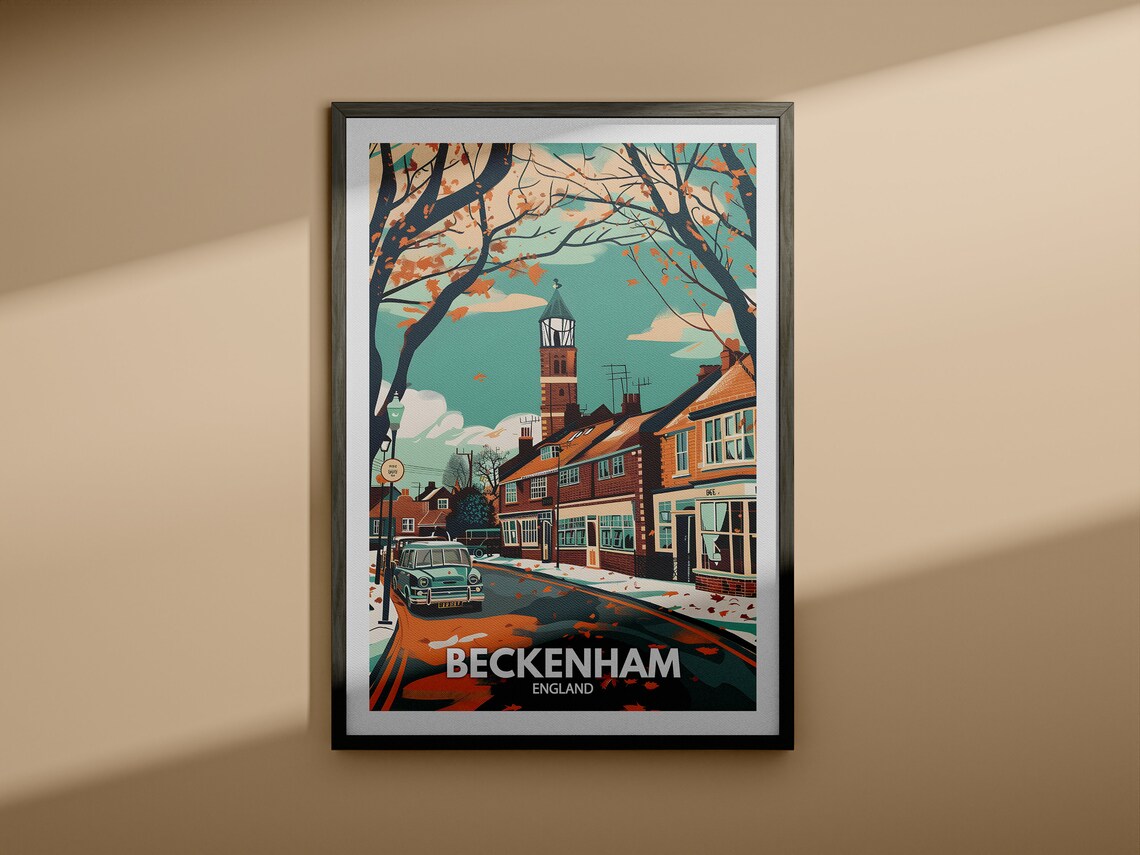 Beckenham Print Beckenham Poster Uk Wall Art England Wall Art Decor British Travel Poster United Kingdom Print England City Art - Image 4