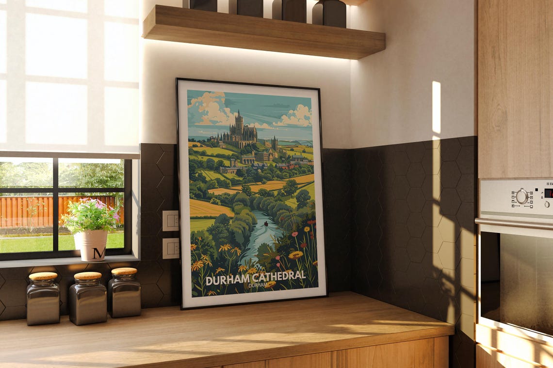 Durham Cathedral Riverside Meadows Wildflowers England Poster - Image 3
