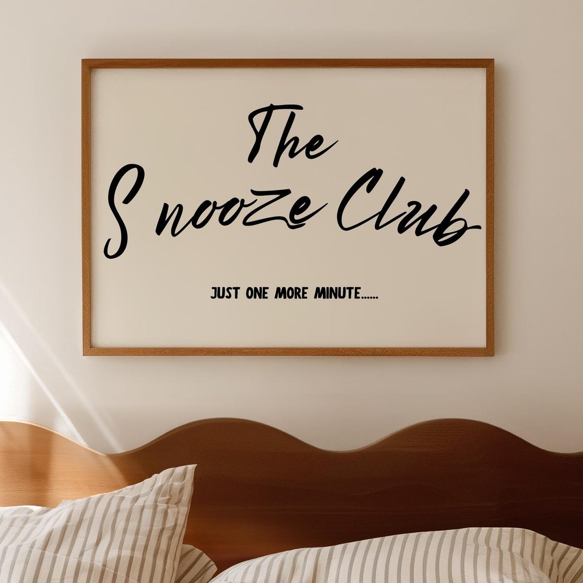 The Snooze Club Just One More Minute Funny Script Bedroom Poster