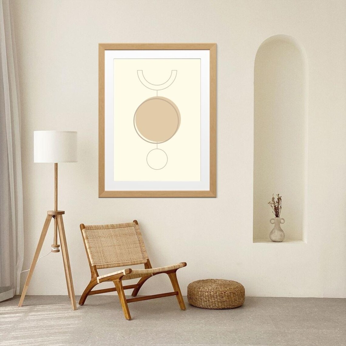 Modern Minimalist Circle Print Moody Abstract Geometric Art