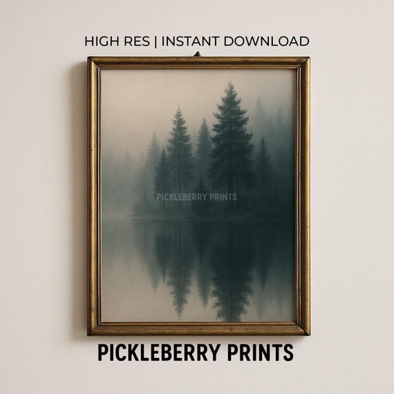 Forest Print Wall Art Instant Nature Decor Calm Home Landscape Moody Artwork