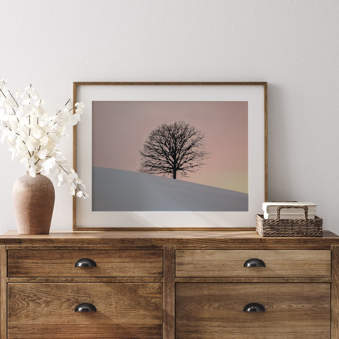 Lone Tree In The Snow Oil Painting Wall Art Winter Dcor Art 31 - Image 2