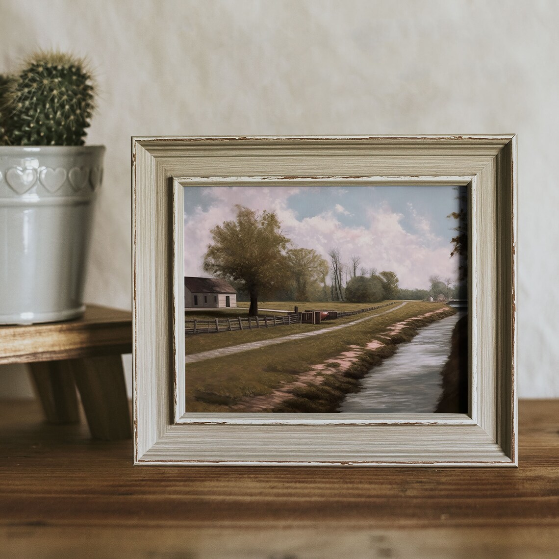 Chesapeake And Ohio Canal, Vintage Oil Painting - Image 2