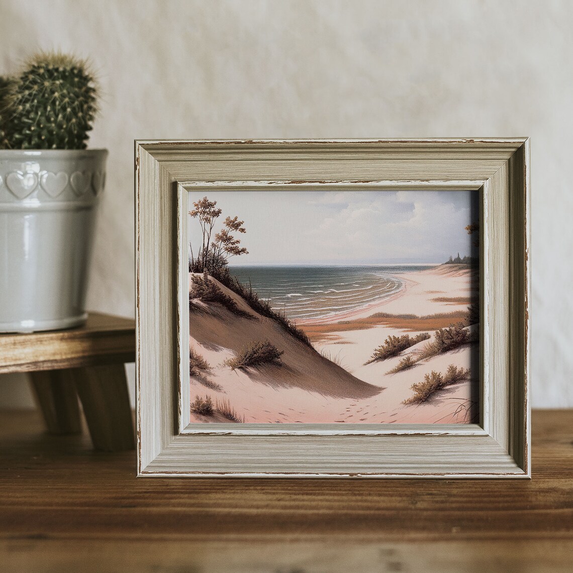 Indiana Dunes National Park Vintage Oil Painting Art Print - Image 2