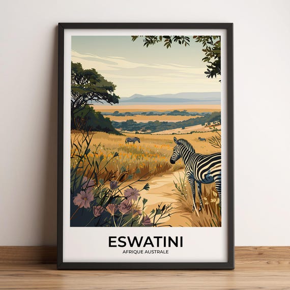 Eswatini Poster Eswatini Travel Poster Eswatini Art Print Eswatini Poster Eswatini In Central Africa Travel Gift