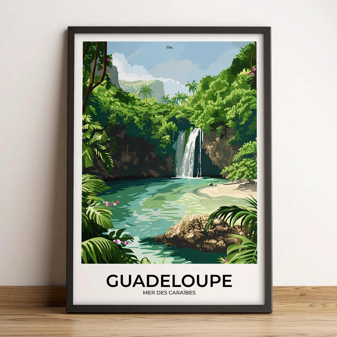 Guadeloupe Poster Guadeloupe Travel Poster Guadeloupe Art Print Guadeloupe Poster Guadeloupe Travel Gift