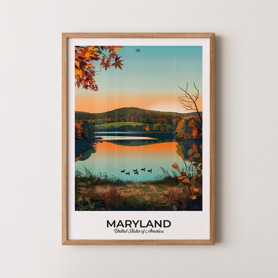 Maryland Poster Maryland Travel Poster Maryland Art Print Maryland Wall Art Usa Poster Gift For Travelers