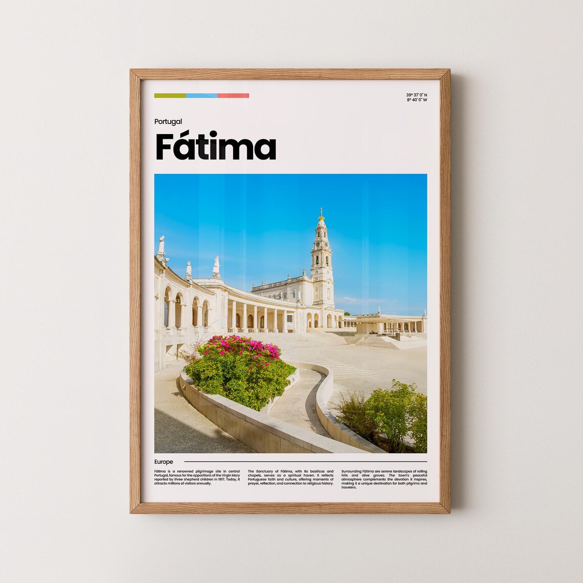 Fatima Portugal Sanctuary Basilica Pilgrimage Photo Travel Poster