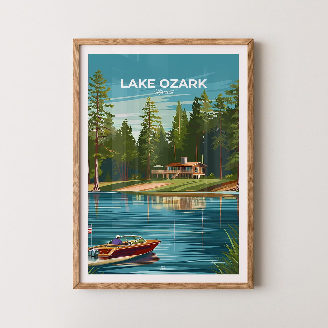 Lake Ozark Poster Lake Ozark Travel Poster Lake Ozark Art Print Lake Ozark Wall Art Missouri Poster Gift For Travelers