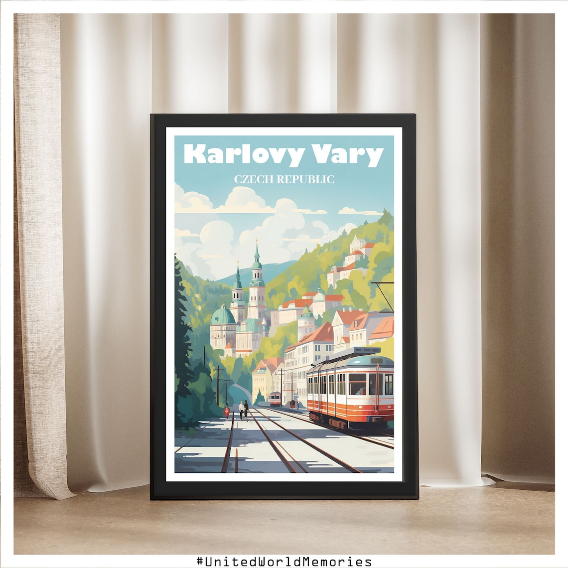 Karlovy Vary Czech Republic Historic Tram Street Vintage Travel Poster - Image 5
