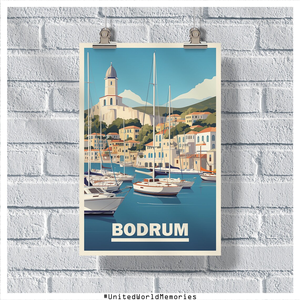 Bodrum Turkey Marina Sailboats Historic Castle Harbor Poster