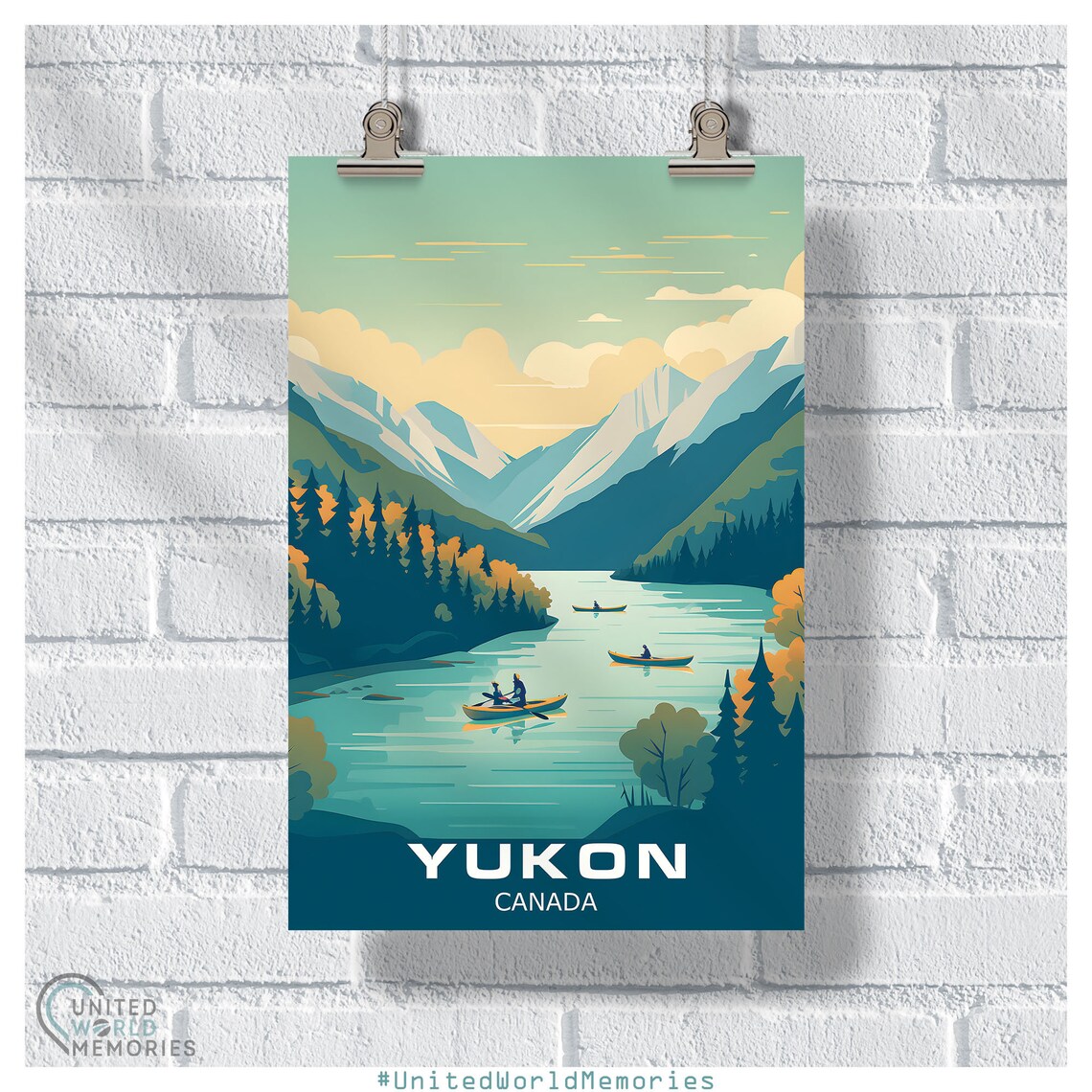 Yukon River Adventure, Vintage Retro Travel Poster