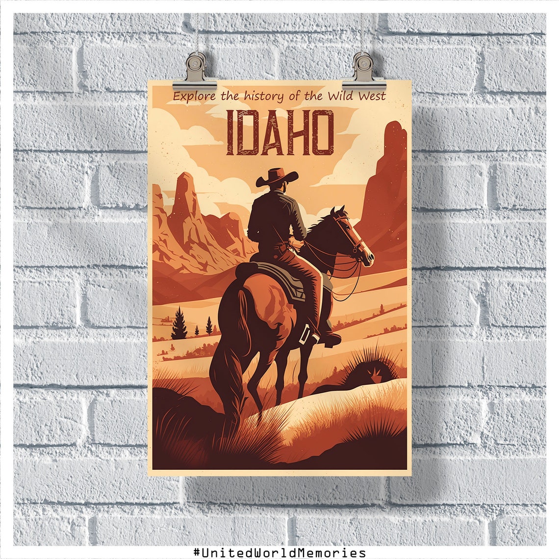 Idaho Travel Poster Idaho Poster Idaho Vintage Poster Wall Decor Idaho Print Idaho Retro Poster Idaho Wall Art Idaho Adventure Poster