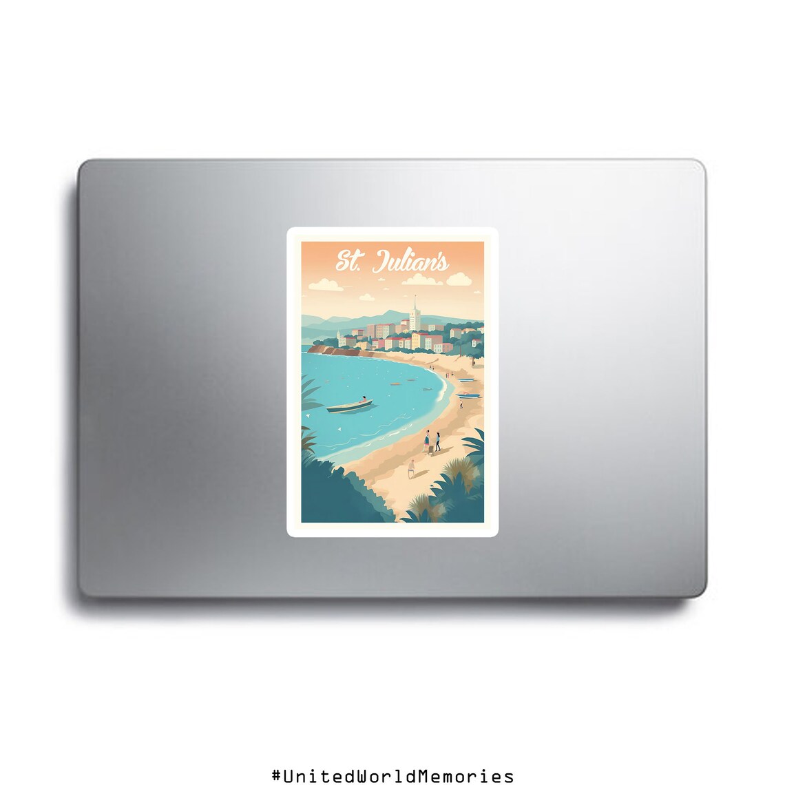 St Julian's Malta Bay Coastal Town Mediterranean Beach Travel Poster - Image 2