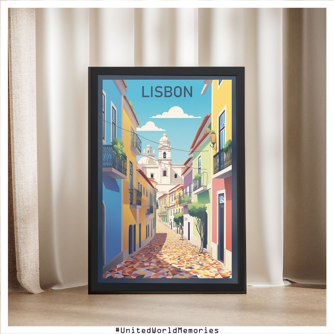 Lisbon Alfama District Poster Lisbon Travel Poster Portugal Poster Lisbon Wall Art Lisbon Gifts Lisbon Portugal Poster Lisbon Print - Image 5