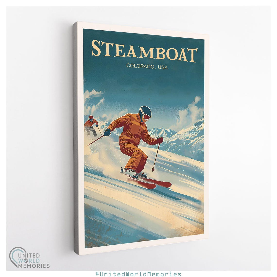 Steamboat Colorado Ski Resort Downhill Skiing Powder Run Poster - Image 3
