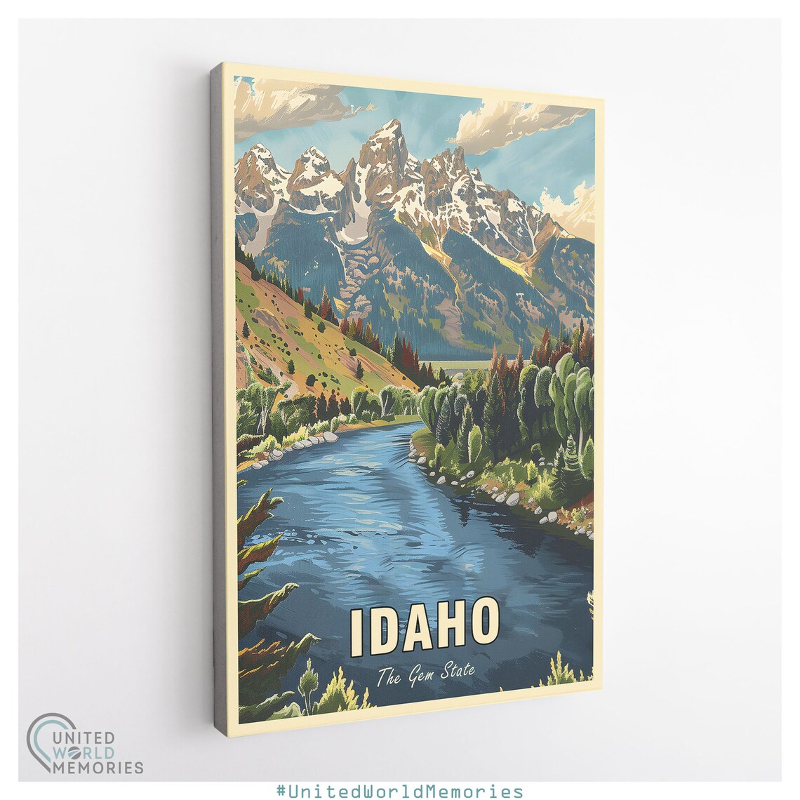 Idaho Gem State Grandeur Travel Poster, Retro Style - Image 2