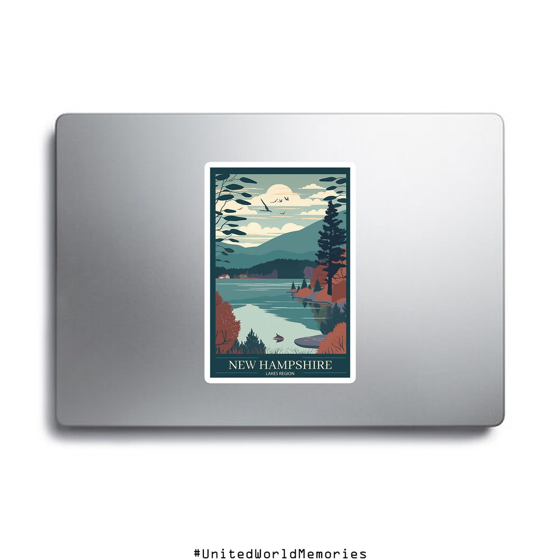 New Hampshire Lakes Region Vintage Travel Poster - Image 2