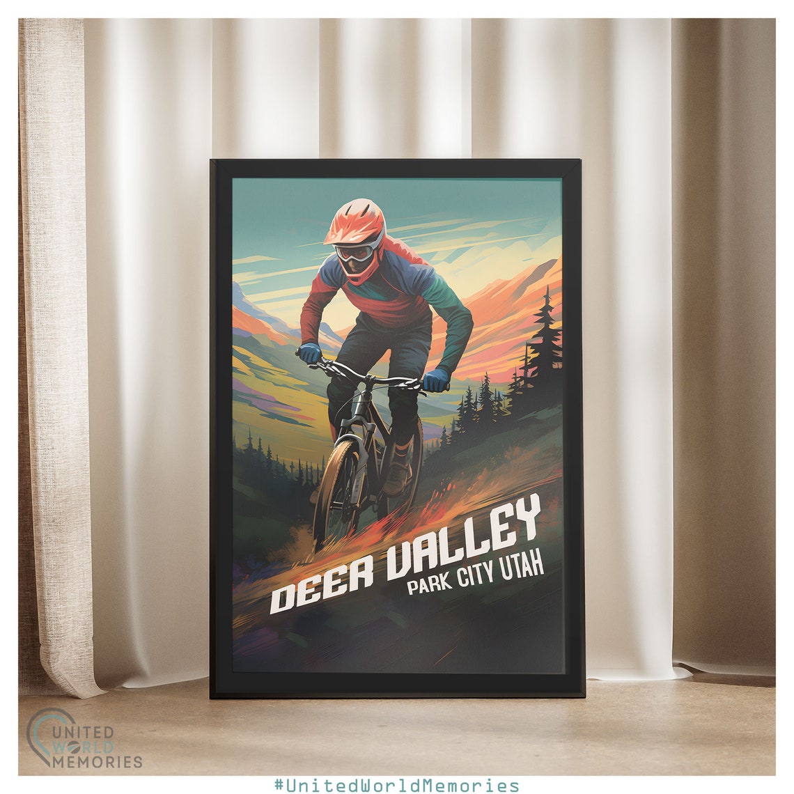 Deer Valley Park City Poster Mountain Bike Gift Utah Park City Print - Image 4