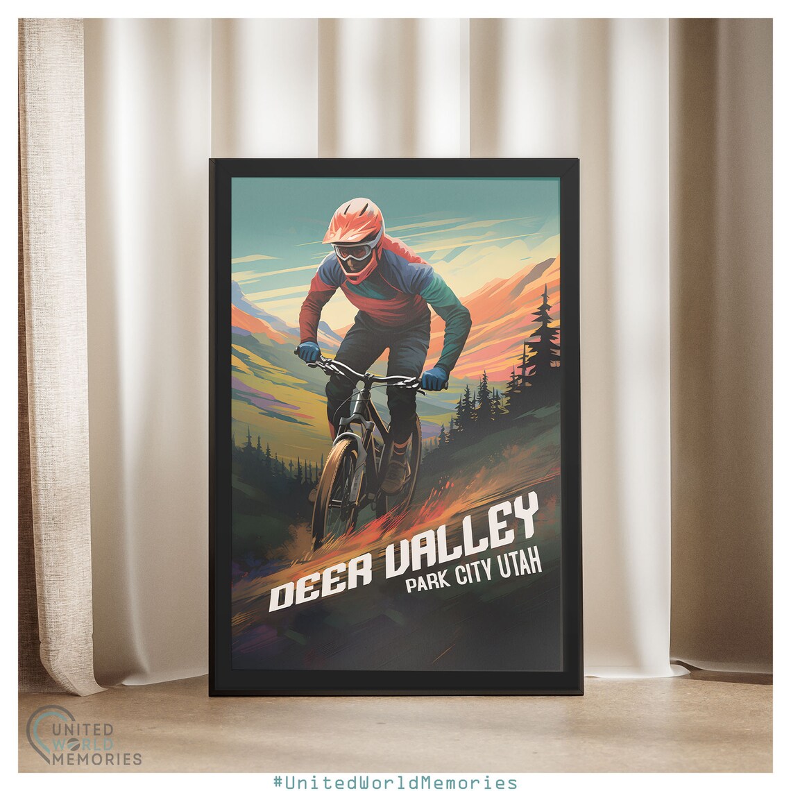 Deer Valley Park City Utah Mountain Biking Sunset Trail Poster - Image 4