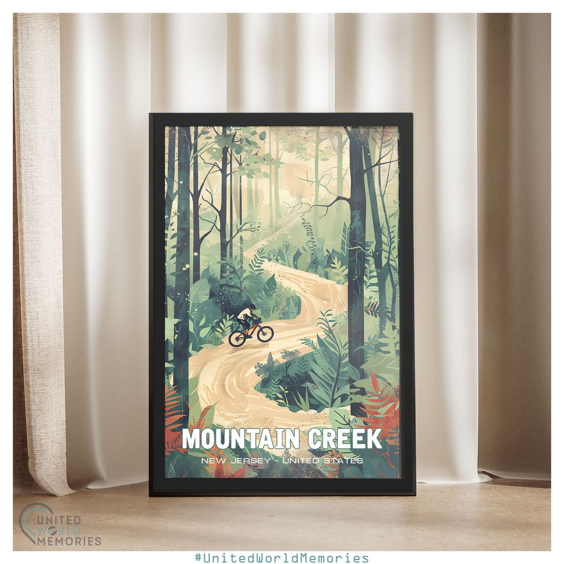 Mountain Creek Bike Park Woodland Adventure Poster Mountain Bike Poster New Jersey Bike Gift - Image 4