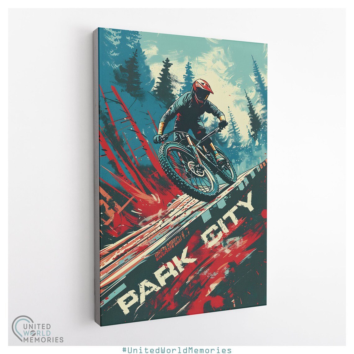 Park City Utah Extreme Downhill Mountain Biking Action Poster - Image 3