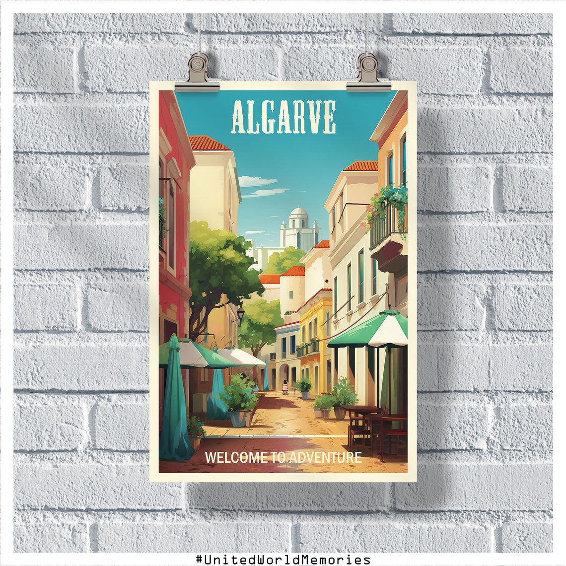 Algarve Travel Poster Algarve Lagos Old Town Art Portugal Poster Algarve Wall Art Algarve Gifts Algarve Portugal Poster Algarve Print