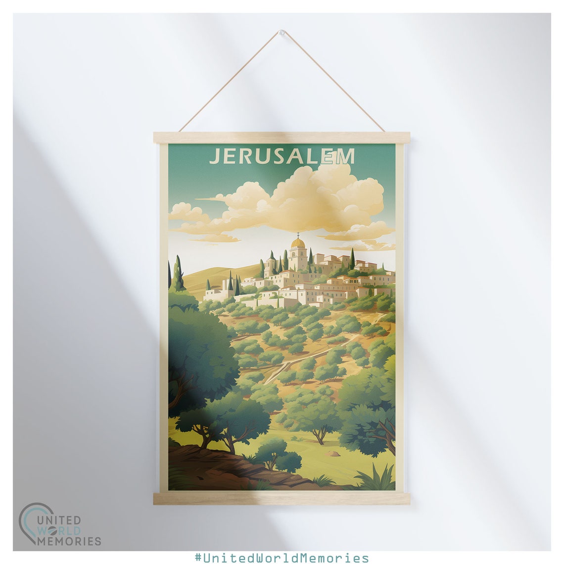 Jerusalem Garden Of Olives Poster Israel Vintage Retro Poster Travel Lover Gift Israel Jerusalem Print The Holy City - Image 5