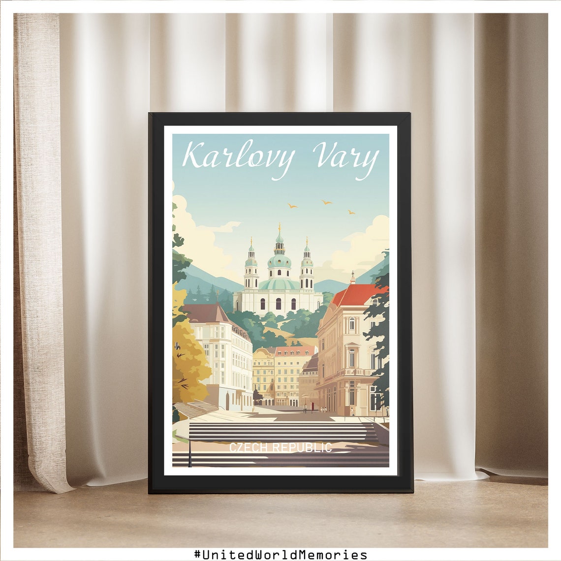 Karlovy Vary Travel Poster Czechia Poster Karlovy Vary Wall Art Karlovy Vary Gift Czechia Vintage Poster Czech Republic Poster - Image 5