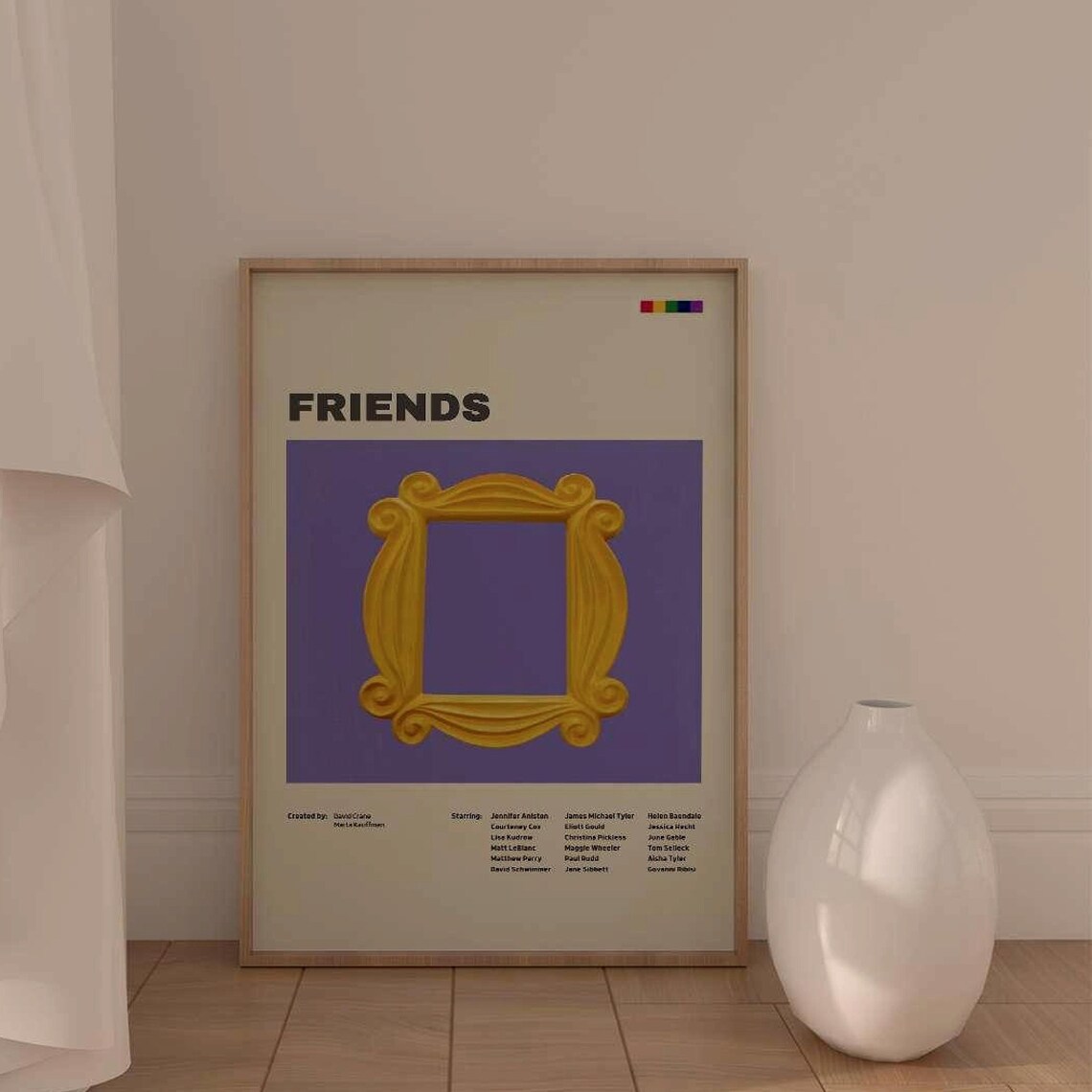 Friends TV Show Iconic Yellow Door Frame Minimalist Poster Art - Image 2