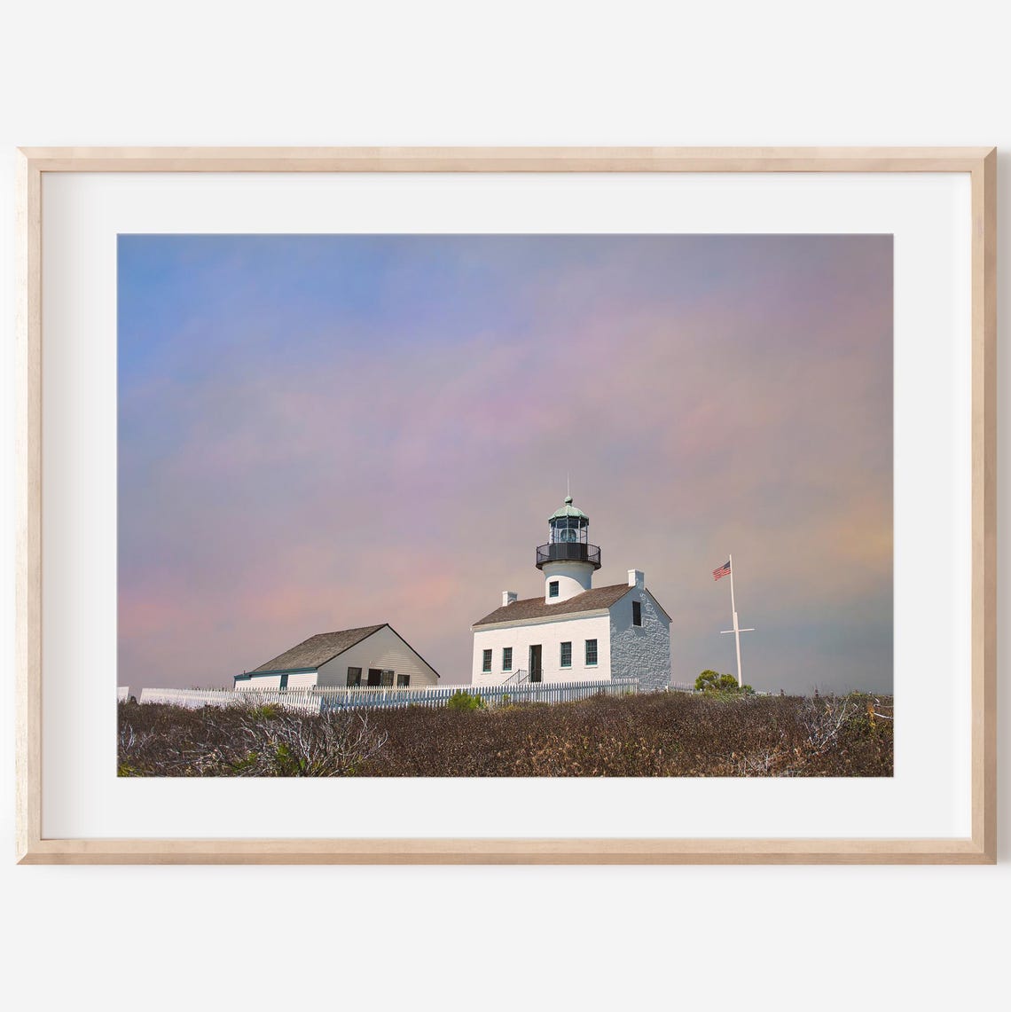 Point Loma Old Lighthouse San Diego Sunset Nautical Photo Poster