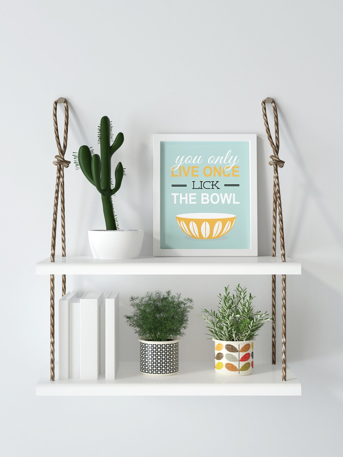 You Only Live Once Lick The Bowl Kitchen Art Print - Image 2