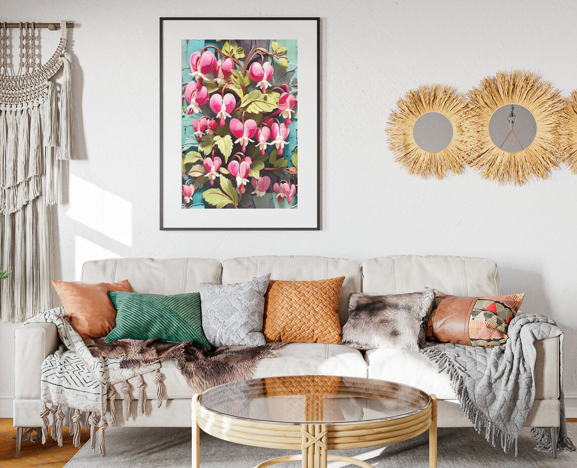 Spring Bleeding Heart Floral Poster, Botanical Easter Decor - Image 2