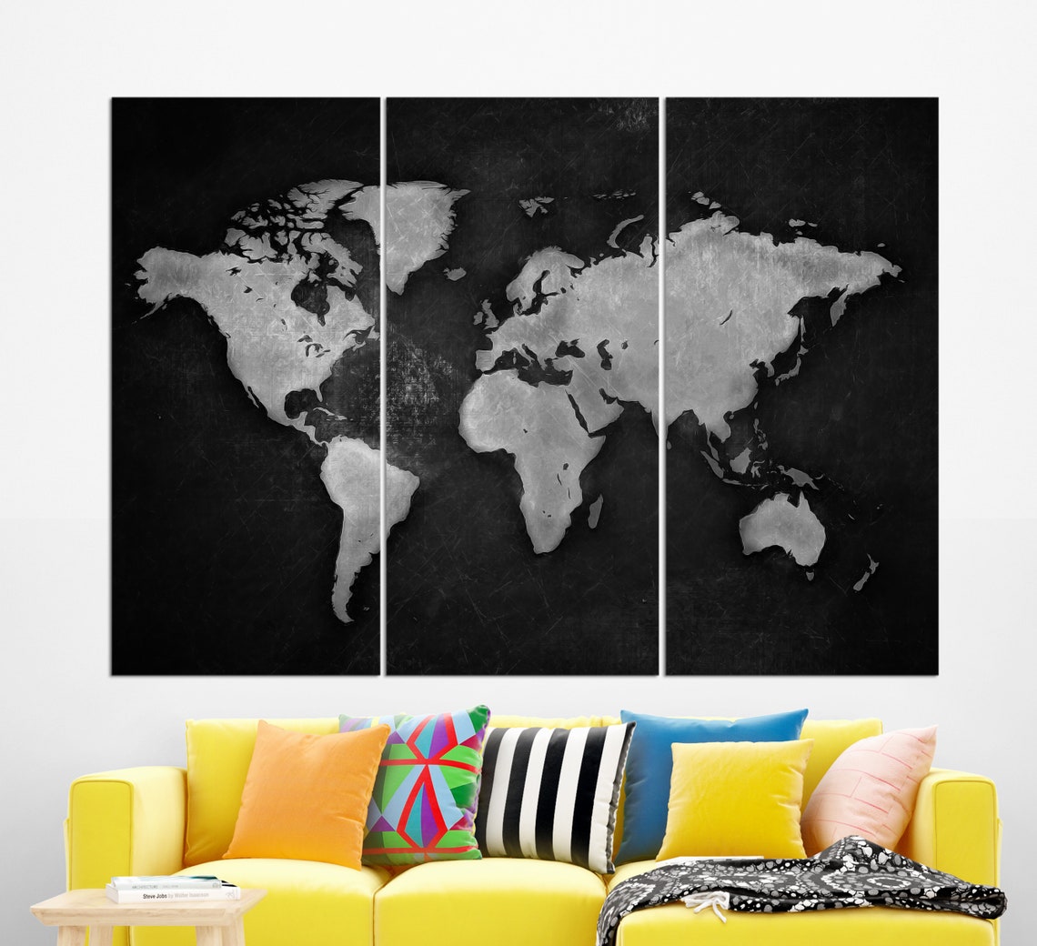 Grunge World Map, Travel Map Art Print - Image 2