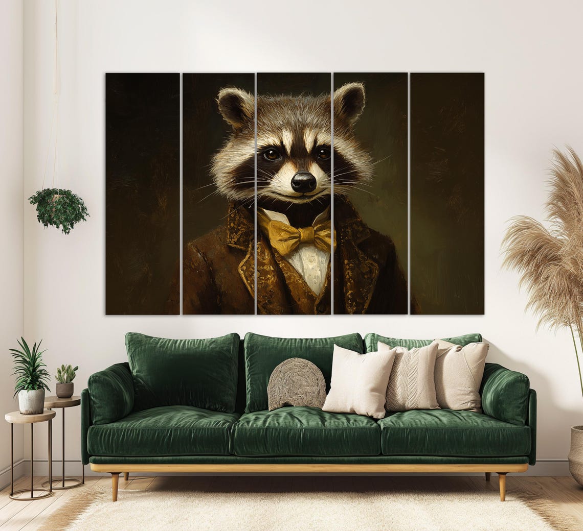 Gentleman Raccoon In A Suit Print Raccoon Wall Art Raccoon Poster Raccoon Painting Kids Room Decor - Image 2
