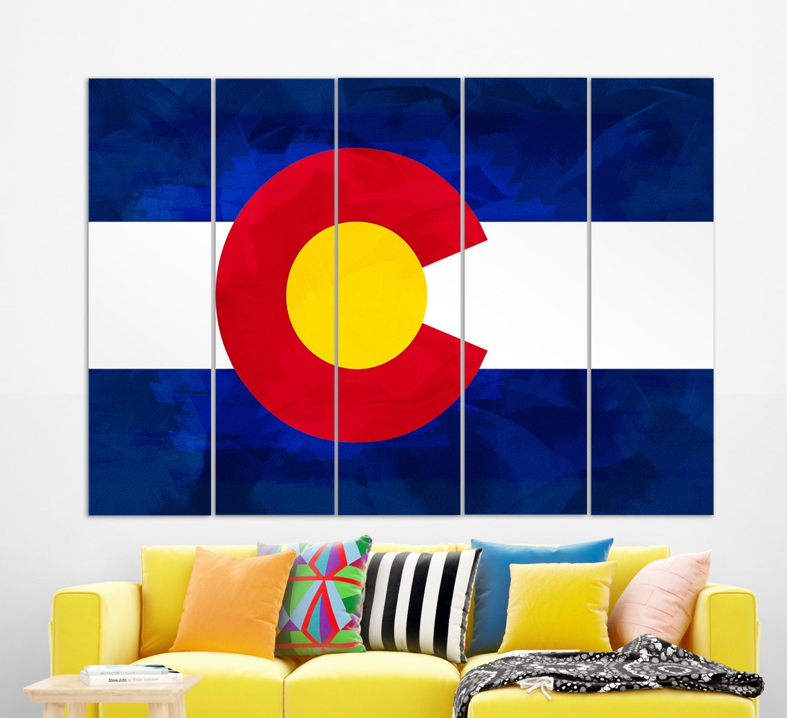 Colorado State Flag Grunge Painted Style Red White Blue Poster - Image 3