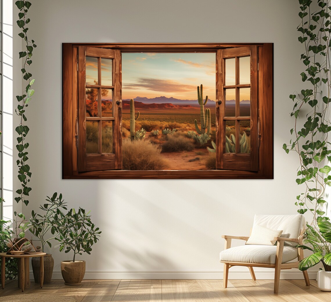 Window To Scenic Arizona Desert, Sonoran Desert Art Print