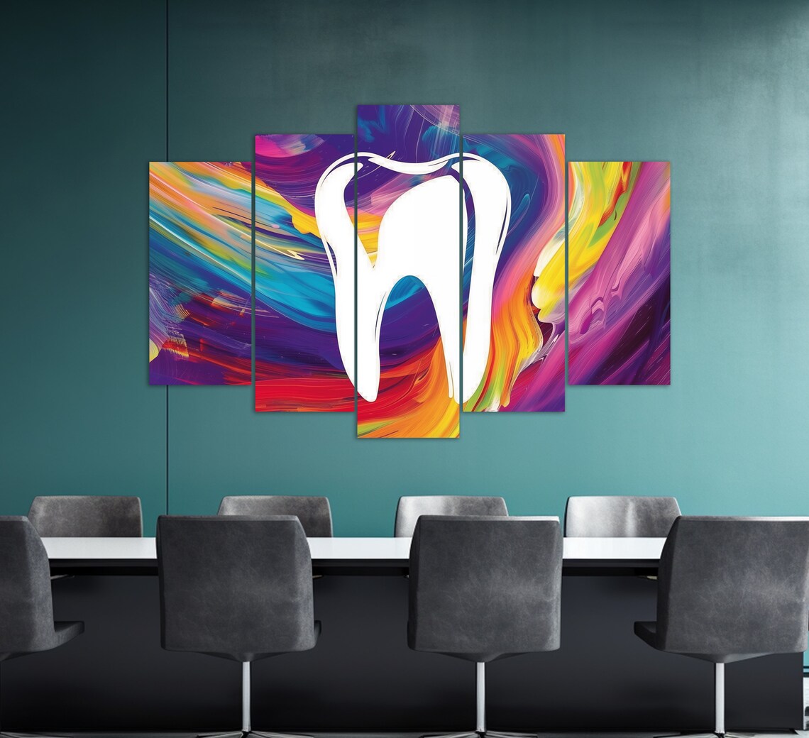Dentistry Abstract Tooth Art Print, Dental Office Decor